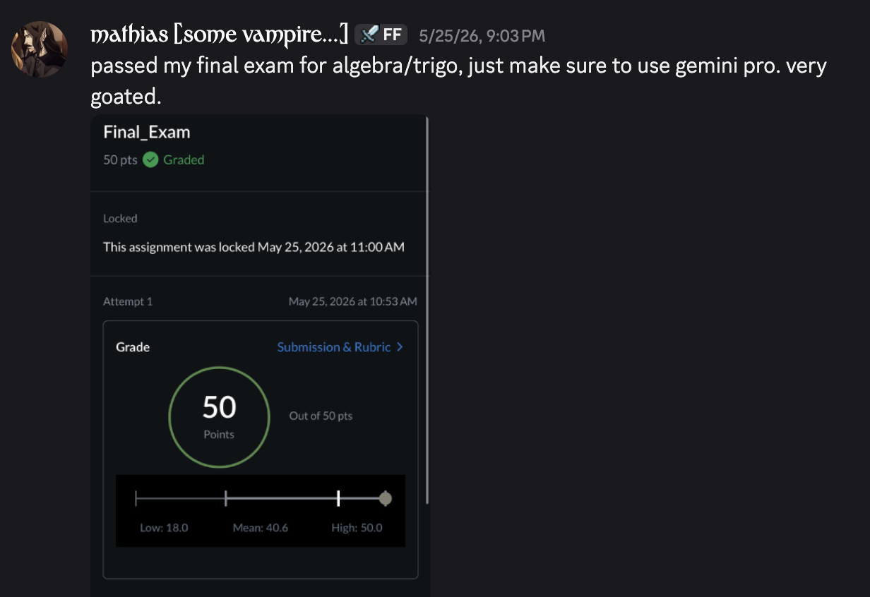 mathias: passed my final exam for algebra/trigo with gemini pro, Final_Exam 50 / 50 pts